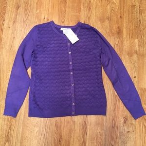 Great Purple crewneck purple gold buttons sweater